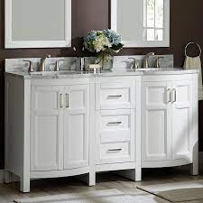 Photo 1 of allen + roth Moravia 60-in White Undermount Double Sink Bathroom Vanity with Natural Carrara Marble Top

