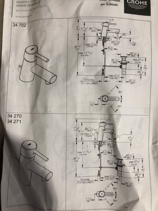 Photo 4 of * damaged * sold for parts * see images *
GROHE 3427000A Concetto, Single Hole Single-Handle S-Size Bathroom Faucet 1.2 GPM, Chrome
