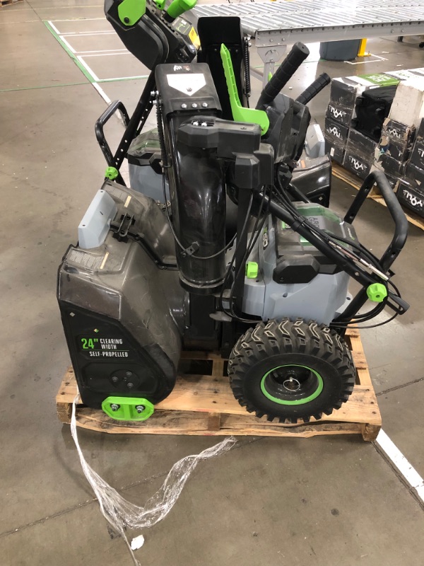 Photo 5 of **Chute rotation assembly has broken cable**
EGO SNT2400 24 in. Self-Propelled 2-Stage Snow Blower with Peak Power Battery and Charger Not Included, Black
