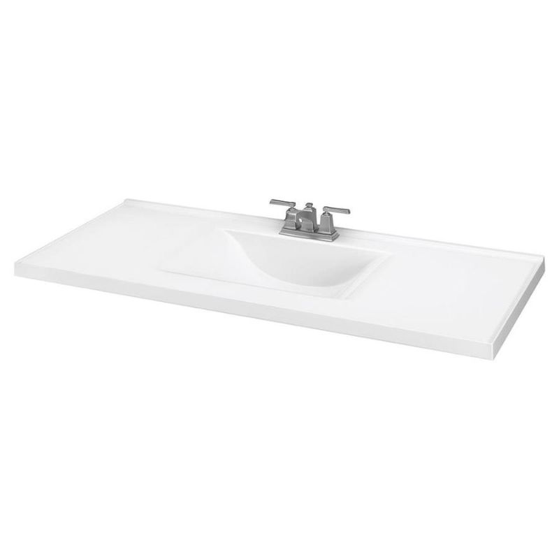 Photo 1 of 49-in White Wave Integral Bathroom Vanity Top
