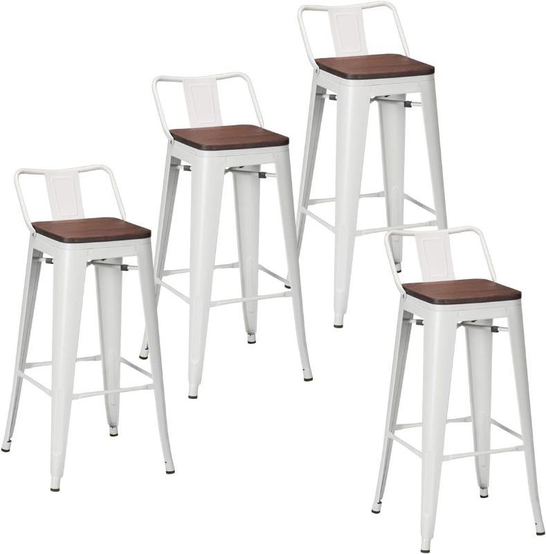 Photo 1 of ***USED - MISSING HARDWARE - OTHER PARTS LIKELY MISSING AS WELL***
Changjie Furniture 30 Inch Bar Stools Bar Height Bar Stools Industrial Metal Barstools Set of 4