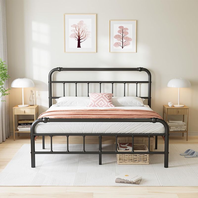 Photo 1 of  Queen Bed Frame with Headboard and Footboard, 14 Inch High, Heavy Duty Steel Slats Up to 3500lbs Support, No Box Spring Needed, Easy Assembly, Noise-Free Platform-