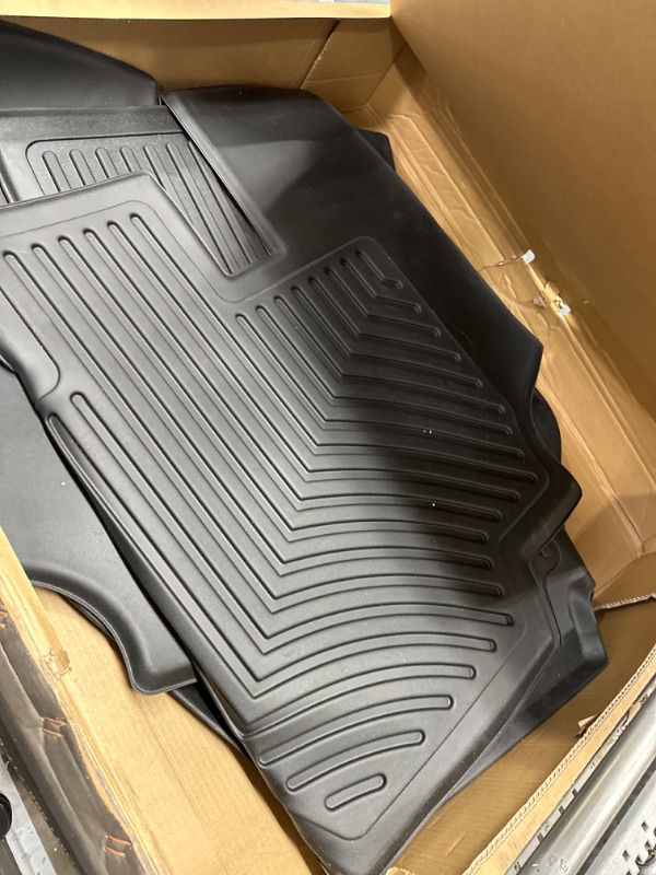 Photo 2 of OEDRO Floor Mats for Chrysler Pacifica 2017-2021 (No Hybrid Models), Only Fit 7-Passenger 2nd Row Bucket Seat and 8-Passenger 2nd Row Bench Seat, Black TPE All-Weather 3rd Row Full Set Liners 17-21 Pacifica 1st & 2nd & 3rd