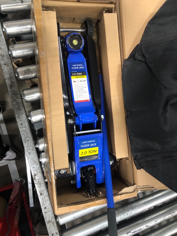 Photo 2 of 2 Ton Floor Jack Heavy Duty Steel Racing Low Profile Floor Jack with Single Piston Quick Lift Pump,FloorJack Lifting Range 3.3"-15.2",Blue 2Ton01