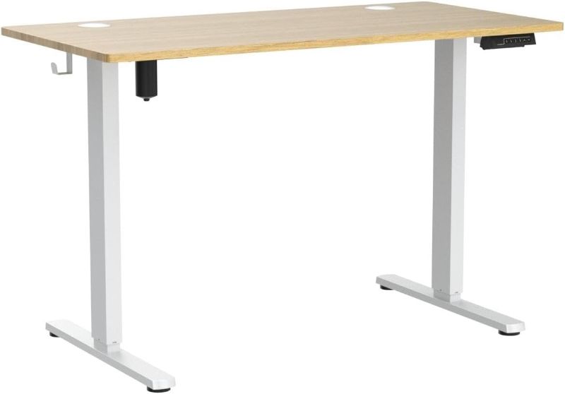 Photo 1 of SMUG Standing Desk, 40 x 24 in Electric Height Adjustable Computer Desk for Home Office, Sit Stand up Work Gaming Table with Memory Controller/Headphone Hook, Rising Lift Workstation-Natural
