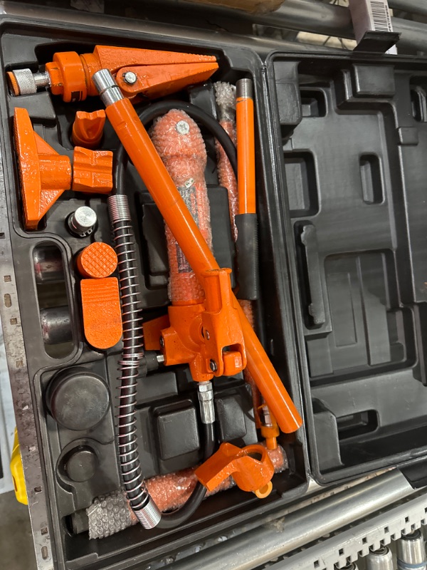 Photo 2 of **SEE NOTES**
VEVOR 10 Ton Porta Power Kit 1.4M Oil Hose Hydraulic Car Jack Ram 13.78-inch, Construction/orange 

