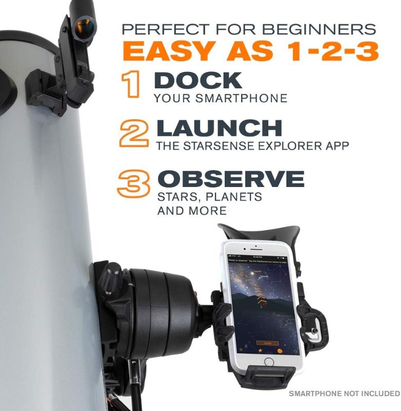 Photo 4 of Celestron – StarSense Explorer DX 130AZ Smartphone App-Enabled Telescope – Works with StarSense App to Help You Find Stars, Planets & More – 130mm Newtonian Reflector – iPhone/Android Compatible