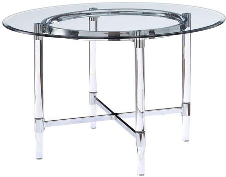 Photo 1 of 48 inch dining table in chrome and clear glass round 