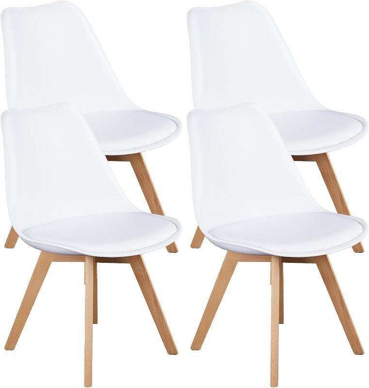 Photo 1 of ****PARTS ONLY READ NOTES***Dining Chairs Set of 4, Mid Century Modern White