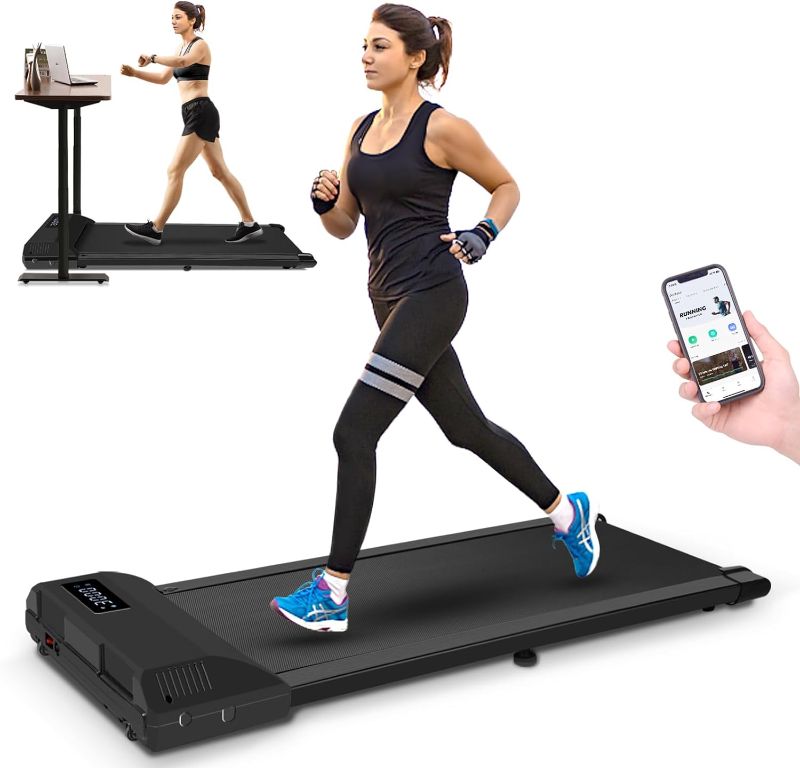 Photo 1 of SATHER Walking Pad Treadmill 2 in 1, 3.0/2.5HP Under Desk Treadmill, Small Mini Treadmill for Home Office with LED Display & Bluetooth, Compact Foldable/Potrable Running Treadmill 300/265lbs Capacity
