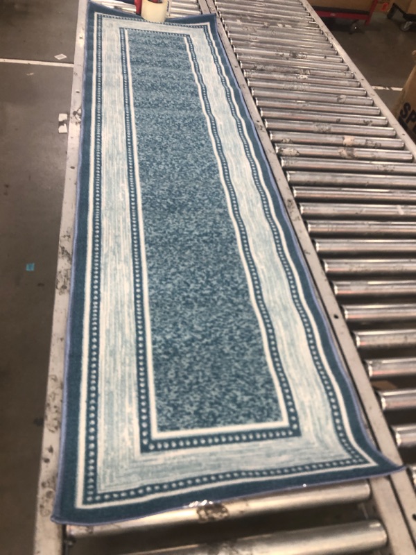 Photo 2 of 1'10" x  6'10" Ottomanson Ottohome Collection Non-Slip Rubberback Bordered Design Runner Rug