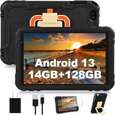 Photo 1 of 2024 Tablet 10 inch Android 13 Tablets with Octa-Core, 14GB RAM 128GB ROM, 8000mAh Battery, Drop-Proof Case, TF 512GB, HD IPS Touchscreen, 5G/2.4G WiFi, Bluetooth 5.0, GPS, Split Screen Support -Black
