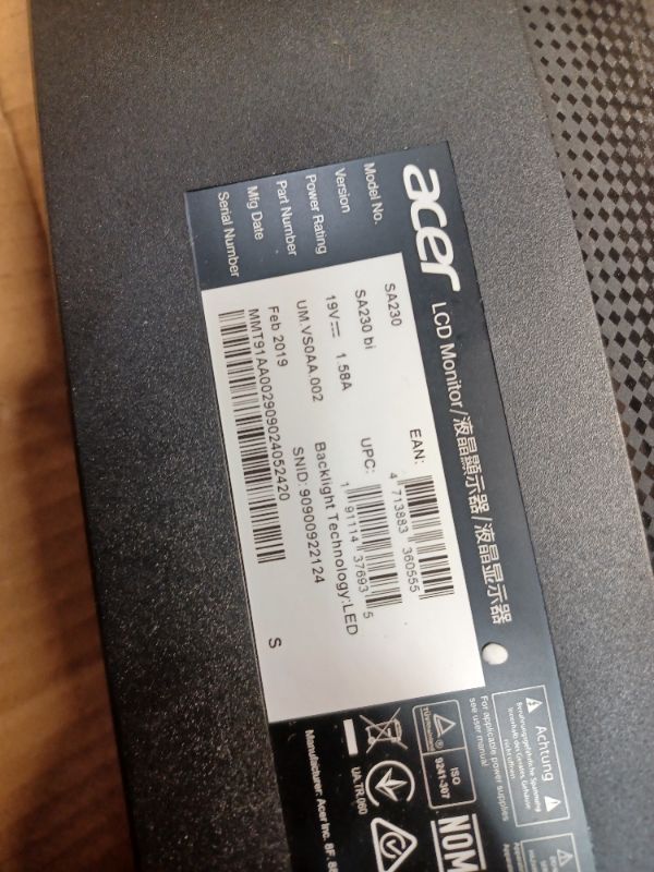 Photo 5 of Acer - SA230 23" IPS LED FHD Monitor - Black
