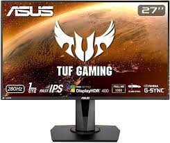 Photo 1 of ASUS TUF Gaming VG279QM 27” HDR Monitor, 1080P Full HD (1920 x 1080), Fast IPS, 280Hz, G-SYNC Compatible, Extreme Low Motion Blur Sync (ELMB SYNC), 1ms, DisplayHDR 400,, BLACK
