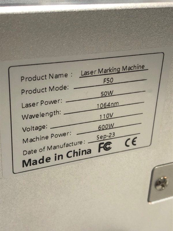 Photo 10 of **SEE NOTES**Monport 50W (7.9" x 7.9") Fiber Laser Engraver & Marking Machine with FDA Approval
