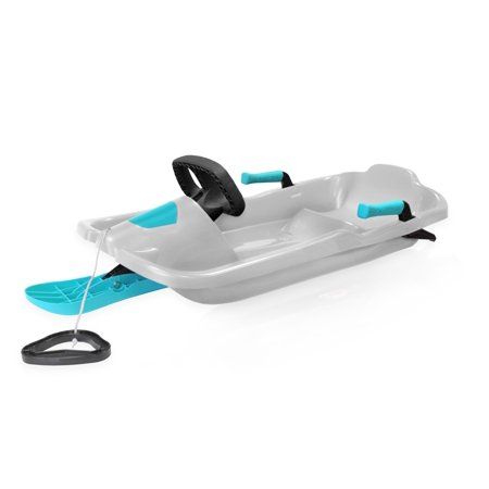 Photo 1 of **Check notes**Gizmo Riders Nebula Ice-Blue Snow Sled for Kids with Steering and Brakes 120lbs Ages 3+ Ice Blue
