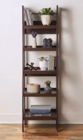 Photo 1 of **READ NOTES**allen + roth Dark Walnut 5-Shelf Ladder Bookcase (20.5-in W x 72-in H x 18-in D)
