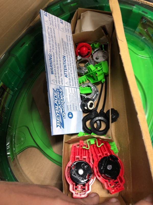 Photo 2 of BEYBLADE Burst QuadDrive Interstellar Drop Battle Set, Set Stadium, 2 Battling Tops and 2 Launchers, Toys for 8 Year Old Boys & Girls & Up