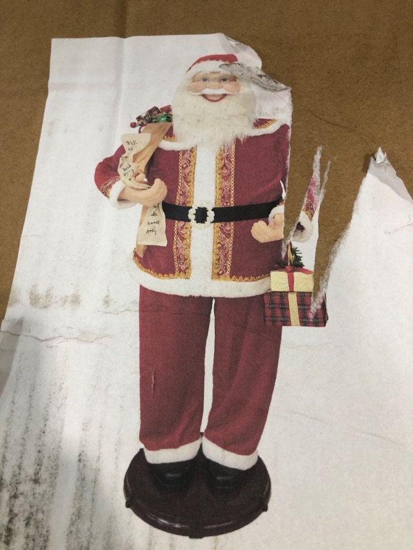 Photo 2 of 58 in. Christmas Dancing Santa Claus with Naughty and Nice List, Gifts and Toy Sack
