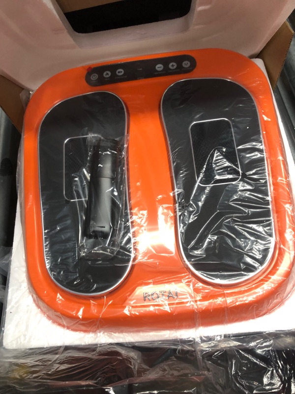 Photo 3 of ***USED - UNABLE TO TEST***
ROTAI Foot Massager Machine with Heat, Shiatsu Vibration Feet Massager with Remote, Orange