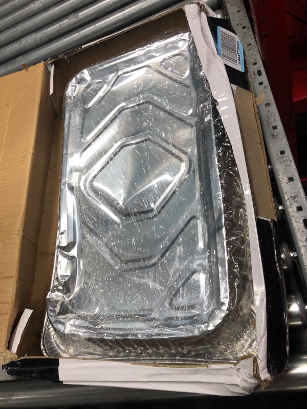 Photo 2 of Juvale 15 Pack Aluminum Foil Pans 21 x 13, Full Size Trays for Steam Table, Food, Grills, Baking, BBQ