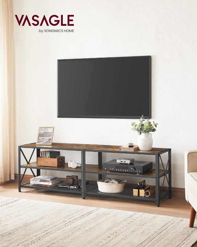 Photo 1 of * important * see clerk notes * 
TV Stand, TV Console for TVs Up to 70 Inches, TV Table, 63 Inches Width, TV Cabinet with Storage Shelves