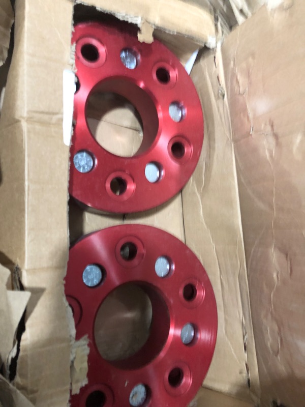 Photo 2 of Rough Country 1.5" Wheel Adapters for 2007-2018 Jeep Wrangler JK Pair - 1100RED