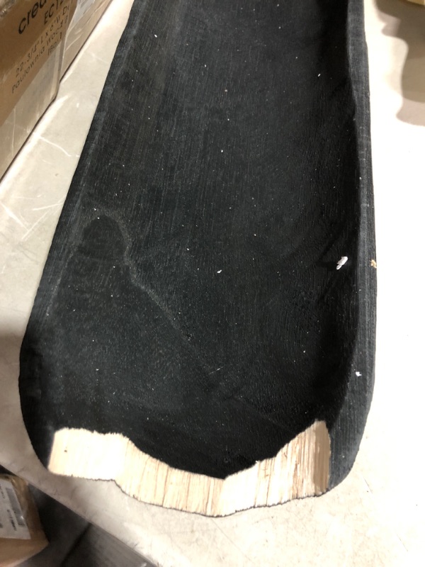 Photo 3 of * see images for damage * 
Creative Co-Op Decorative Paulownia Wood Bowl, Black Tray