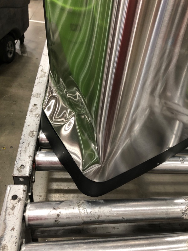 Photo 1 of **DENTED (SEE PHOTOS)** Glad Stainless Steel Step Trash Can with Clorox Odor Protection | Large Metal Kitchen Garbage Bin with Soft Close Lid, Foot Pedal and Waste Bag Roll Holder, 20 Gallon, Stainless Stainless 20 Gallon Trash Can