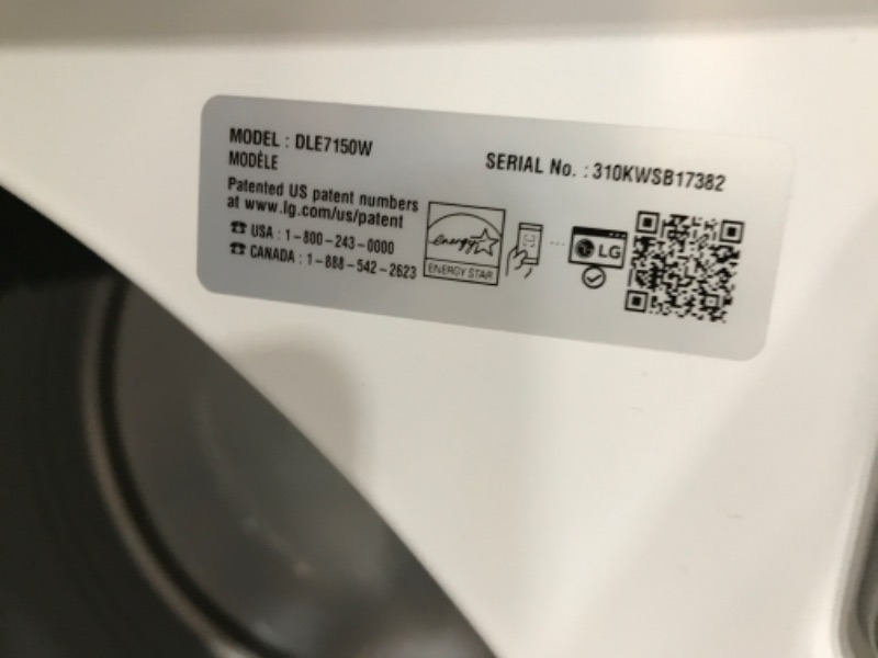 Photo 9 of LG 7.3-cu ft Electric Dryer (White) ENERGY STAR
