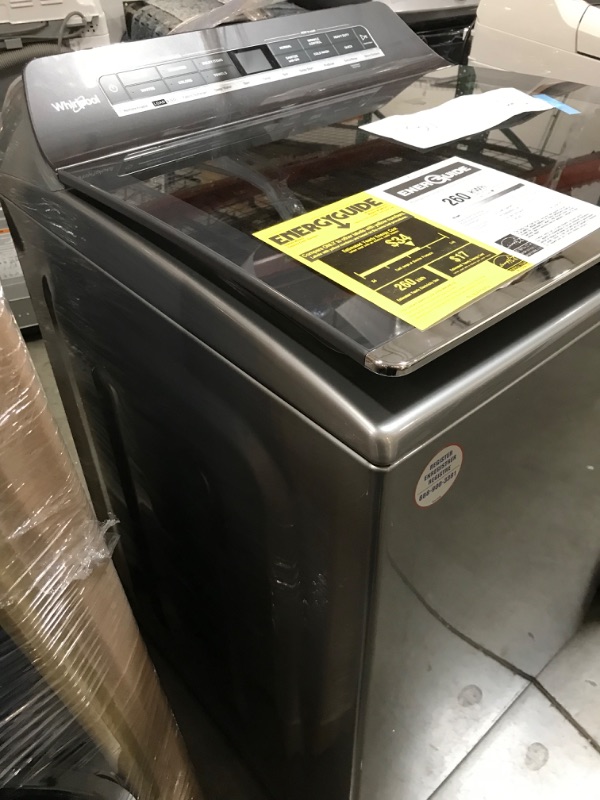Photo 4 of Whirlpool Smart Capable w/Load and Go 5.3-cu ft High Efficiency Impeller and Agitator Smart Top-Load Washer (Chrome Shadow) ENERGY STAR
