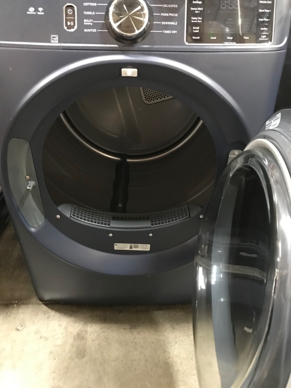 Photo 4 of GE 7.8-cu ft Stackable Smart Electric Dryer (Sapphire Blue) ENERGY STAR

