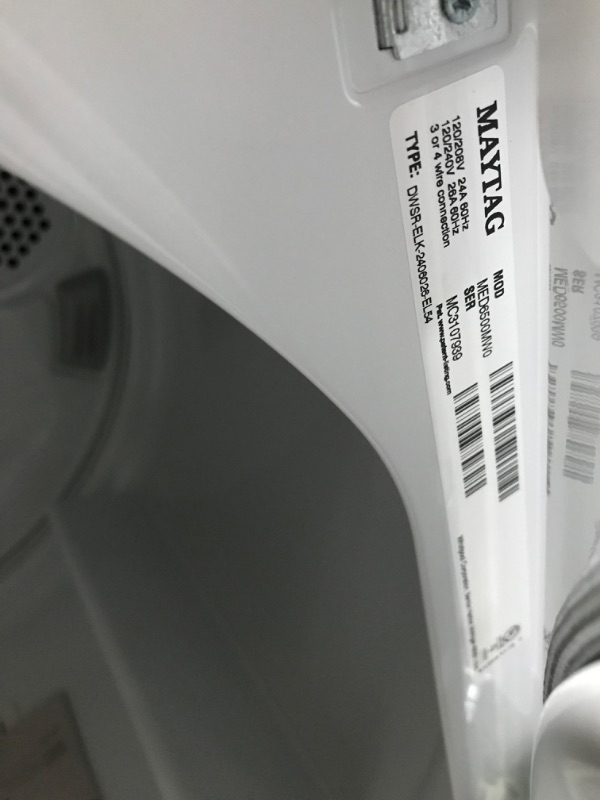 Photo 3 of Maytag Pet Pro 7-cu ft Steam Cycle Electric Dryer (White)
