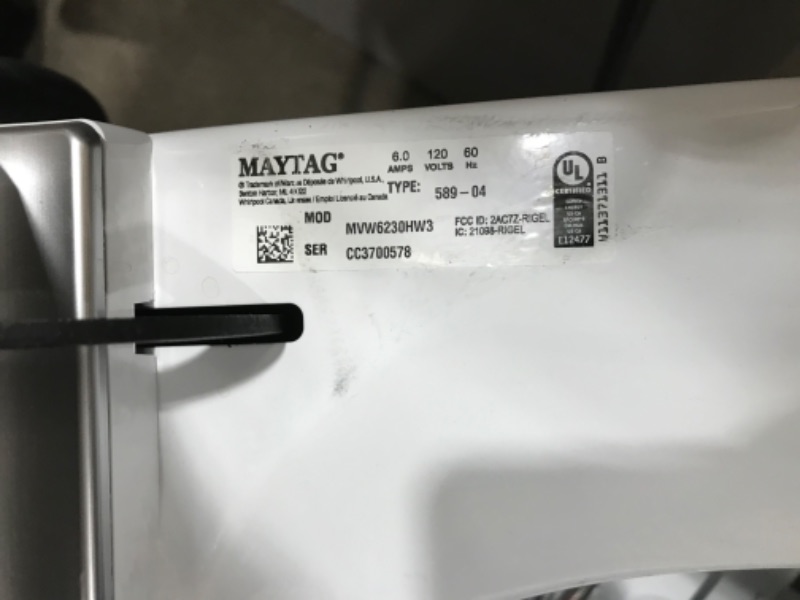 Photo 6 of Maytag Smart Capable 4.7-cu ft High Efficiency Agitator Smart Top-Load Washer (White)
