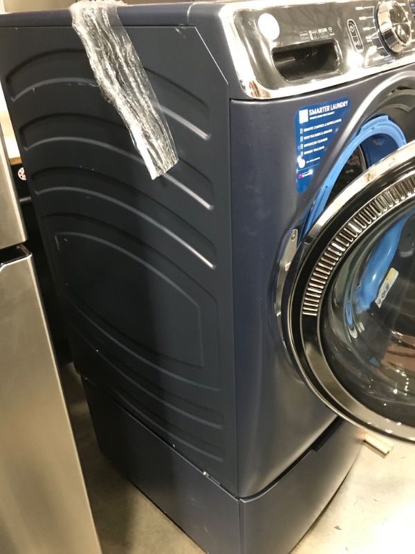 Photo 6 of GE UltraFresh Vent System 5-cu ft Stackable Steam Cycle Smart Front-Load Washer (Sapphire Blue) ENERGY STAR
