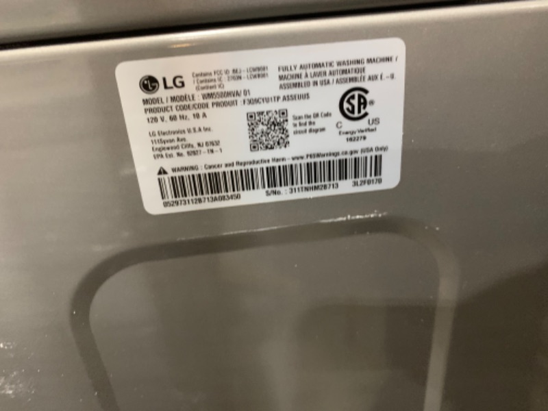 Photo 6 of LG TurboWash 360 4.5-cu ft High Efficiency Stackable Steam Cycle Smart Front-Load Washer (Graphite Steel) ENERGY STAR
