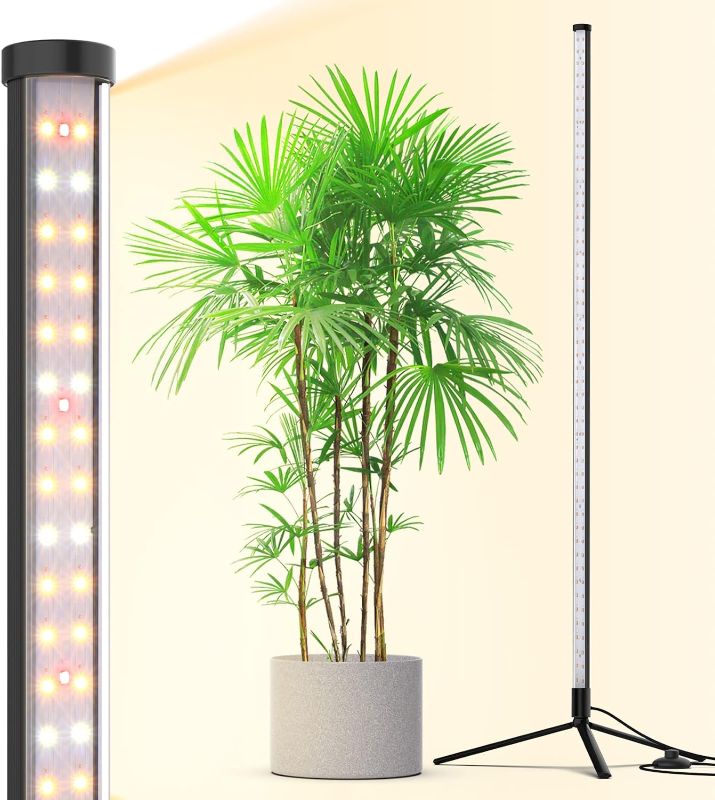 Photo 1 of Barrina Grow Lights for Indoor Plants with Stand, 42W 169 LEDs Full Spectrum Wide Illumination Area, T10 Vertical Standing Plant Grow Light, 4FT Height with On/Off Switch and Tripod Floor Stand
