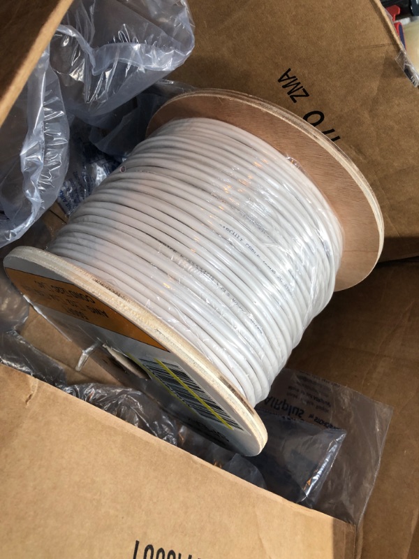 Photo 2 of Monoprice Speaker Wire - Color Coded Jacket, CL2 Rated, 2-Conductor, Pure Bare Copper, 14AWG, 500 Feet, White