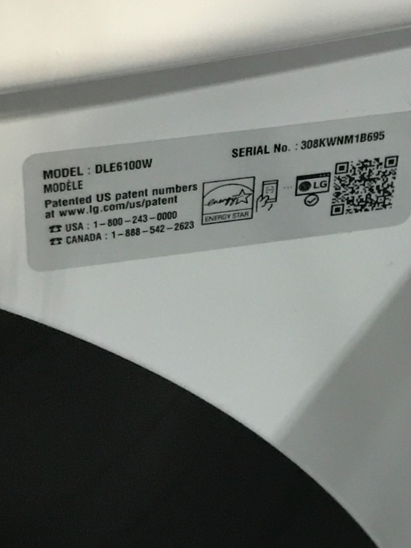 Photo 5 of LG 7.3-cu ft Electric Dryer (White) ENERGY STAR
