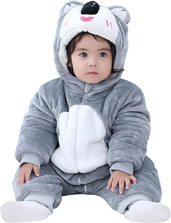 Photo 1 of MICHLEY Unisex Baby Warmer Snowsuit Romper, Winter Thicken Flannel Jumpsuit Outfits for 0-3T 24-30 MONTHS