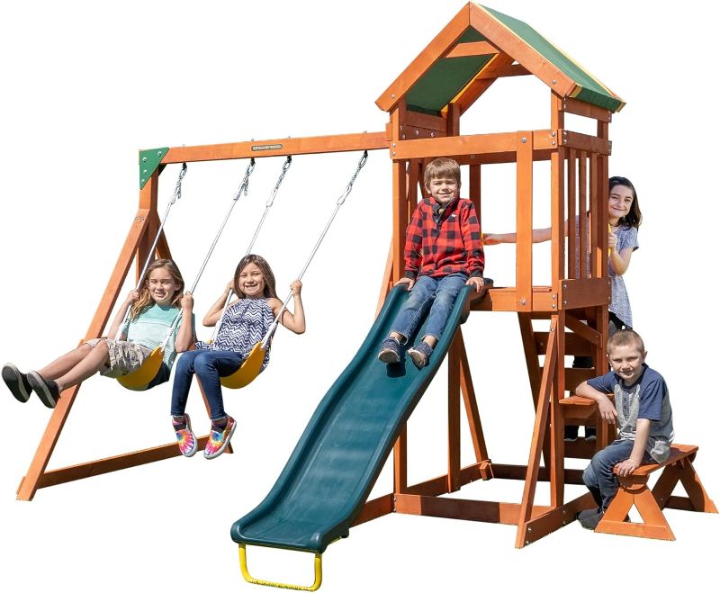 Photo 1 of ***Parts Only***Sportspower Scottsdale Wood Swing Set with 2 Swings and Slide with Slide
