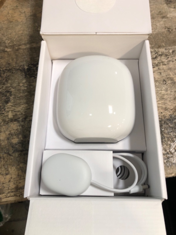 Photo 2 of Google Nest WiFi Pro - Wi-Fi 6E - Reliable Home Wi-Fi System with Fast Speed and Whole Home Coverage - Mesh Router - Snow 1 Pack Snow