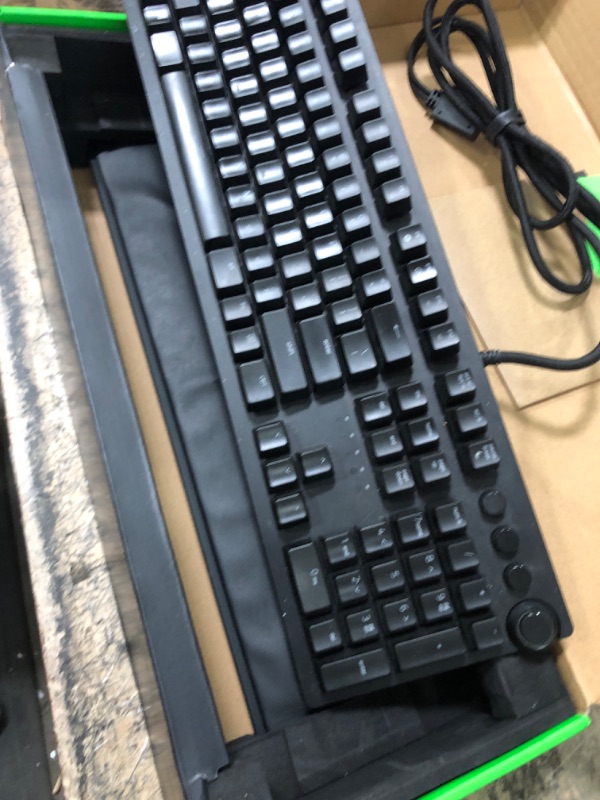 Photo 2 of Razer Huntsman V2 Analog Gaming Keyboard: Razer Analog Optical Switches - Chroma RGB Lighting - Magnetic Plush Wrist Rest - Dedicated Media Keys & Dial - Classic Black