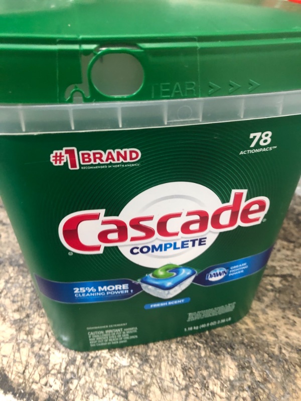 Photo 2 of Cascade Complete Dishwasher Pods, Dishwasher tabs, Dish Washing Pods for Dishwasher, Dishwasher tablets, Fresh Scent ActionPacs, 78 Count 78 Count (Pack of 1) Dishwasher Pods