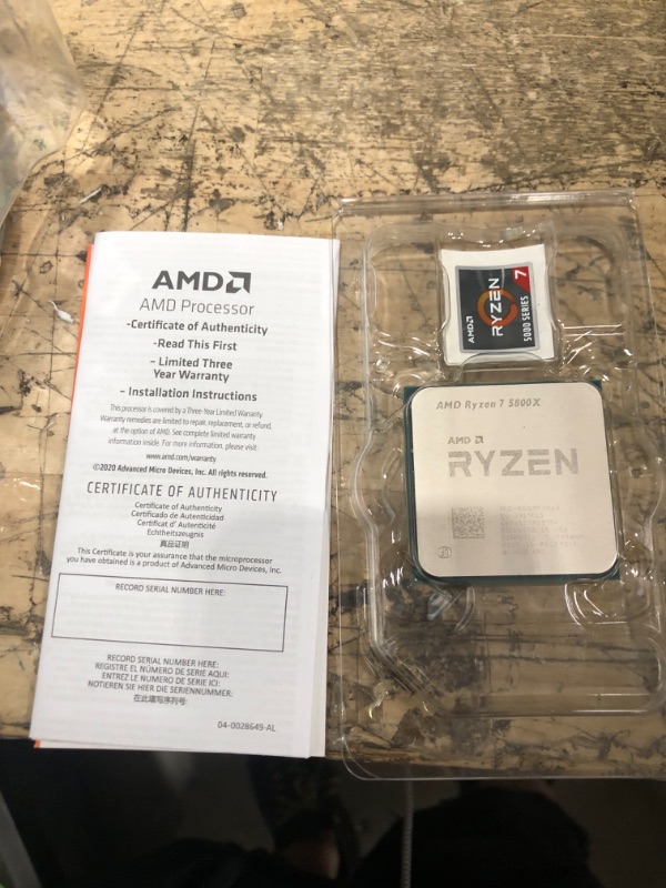 Photo 2 of AMD Ryzen 7 5800X 8-core, 16-Thread Unlocked Desktop Processor