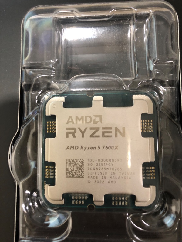 Photo 3 of AMD Ryzen™ 5 7600X 6-Core, 12-Thread Unlocked Desktop Processor CPU Only Ryzen 5 7600X