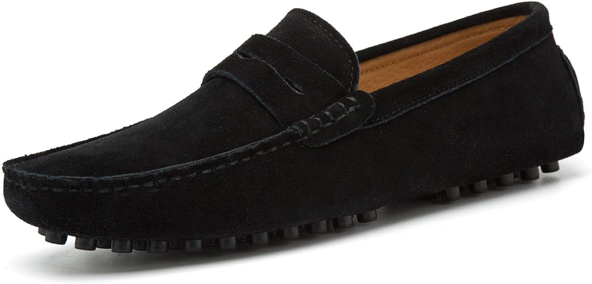 Photo 1 of Go Tour Men's Penny Loafers Moccasin Driving Shoes Slip On Flats Boat Shoes