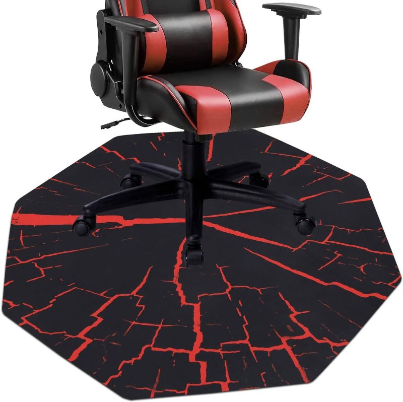 Photo 1 of Chair Mat  Gaming Computer Chair Mat for Home Office Gaming Room(Octagon 47"x47", Black)
