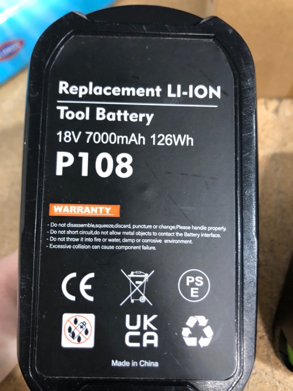 Photo 3 of Upgraded 7.0Ah 2Packs P108 18V Battery Compatible with Ryobi 18V ONE+ Battery Replacement P108 P102 P103 P104 P105 P107 P109 P122 Cordless Tool Batteries Rapid Rechargeable Batteries with Indicator