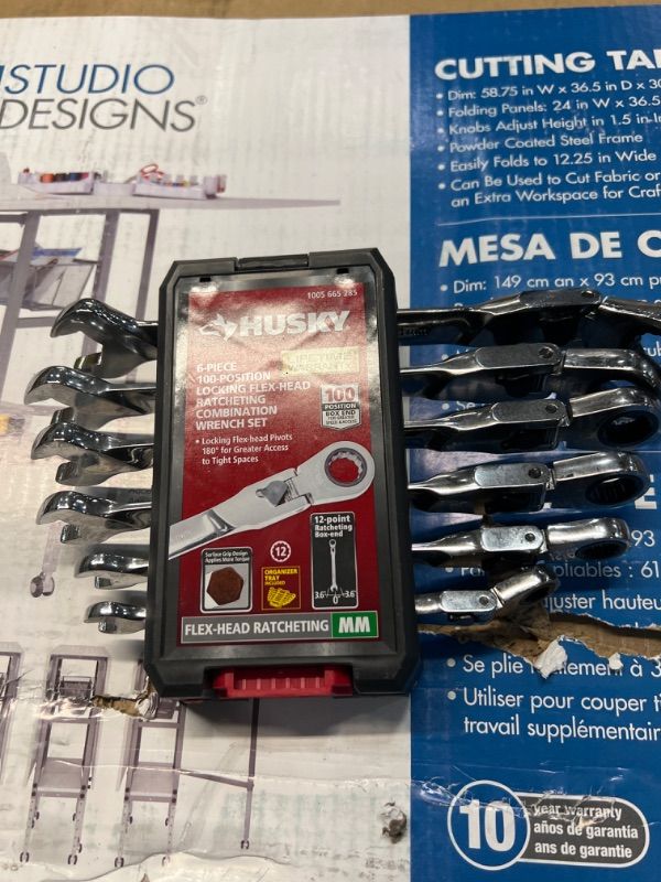 Photo 1 of 100-Position Chrome Flex Lock Ratcheting Metric Combination Wrench Set (6-Piece)
